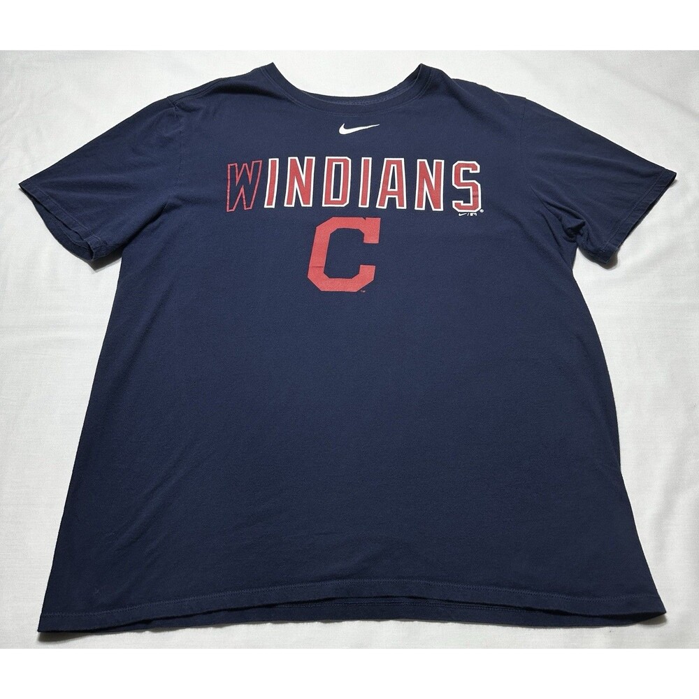 Cleveland Indians Windians Nike Mens Shirt Size Large MLB Athletic Cut Baseball